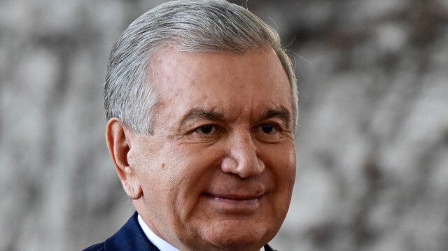 Le Président ouzbek, Shavkat Mirziyoyev. Crédit photo: Jean MACDOUGALL / AFP