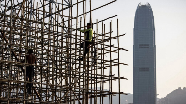 Des échafaudages en bambou pour la construction de bâtiments à Hong Kong en Chine. Crédit photo: SAAC LAWRENCE / AFP