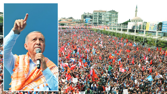 Cumhurbaşkanı Erdoğan Aydın ve Adana’da meydanları hıncahınç dolduran coşkulu
kalabalığa hitap etti