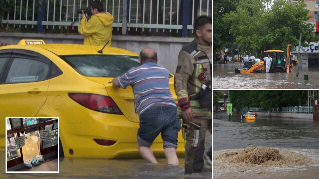 Ankara'da sağanak; yollar göle döndü, su baskınları yaşandı.