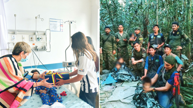 40 gün sonra kurtarılan dört küçük çocuk başkent Bogota’daki askeri hastaneden kontrol altında tutularak tedavilerine başlandı. 
