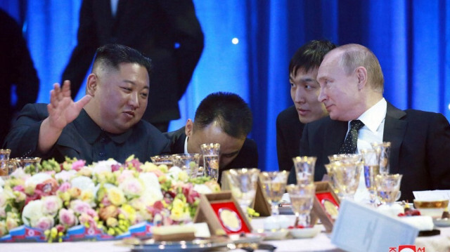 Le dirigeant nord-coréen, Kim Jong Un et son homologue russe, Vladimir Poutine. Crédit photo: KCNA VIA KNS / archive /AFP 
