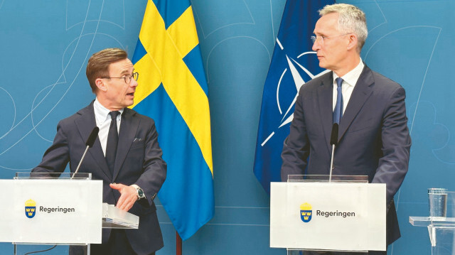  İsveç Başbakanı Ulf Kristersson ve Jens Stoltenberg.