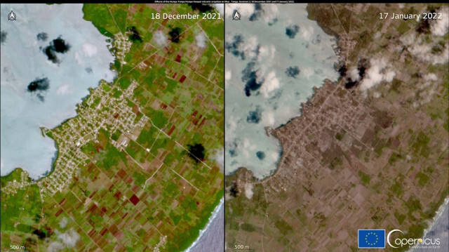 Une combinaison d'images du satellite Copernicus. Crédit photo: HANDOUT / EUROPEAN UNION / AFP / ARCHIVE