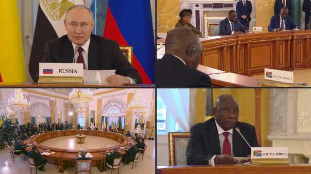 Le président sud-africain Cyril Ramaphosa et Vladimir Poutine, président de la fédération de Russie. Crédit photo: KREMLIN / AFP