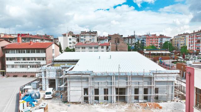 Konya Lisesi konferans salonu inşaatı.