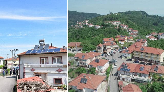 Köylüler, evlerinin çatılarına kurdukları güneş panelleriyle elektrik ihtiyaçlarını karşılıyor.
