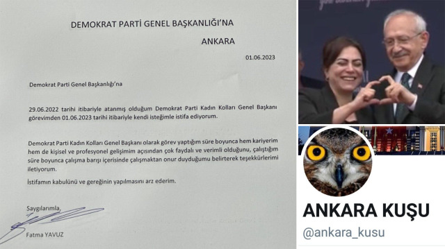 Ankara Kuşu'nun eşi Fatma Yavuz istifa etti.