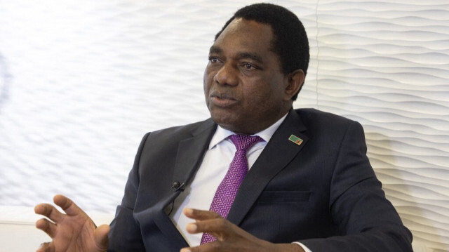 Le Président zambien, Hakainde Hichilema. Crédit Photo: Geoffroy Van der Hasselt / AFP