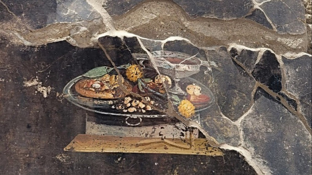 Une peinture vieille de 2 000 ans découverte dans le parc archéologique de Pompéi, en Italie. Crédit photo: HANDOUT / PARCO ARCHEOLOGICO DI POMPEI PRESS OFFICE / AFP