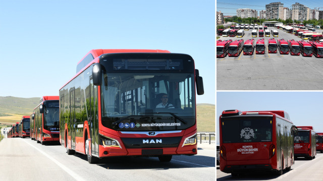 Konya Büyükşehir Belediyesi, ulaşım filosunu 50 yeni doğalgazlı ve hibrit otobüsle daha güçlendirdi.