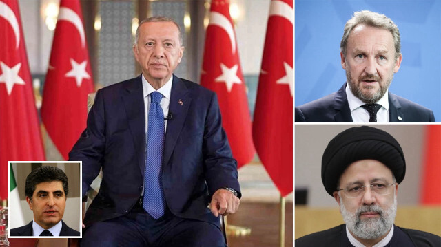 Cumhurbaşkanı Recep Tayyip Erdoğan, İran Cumhurbaşkanı İbrahim Reisi, Bosna Hersek SDA Partisi Başkanı İzzetbegoviç, Irak Kürt Bölgesel Yönetimi Başkanı Neçirvan Barzani.