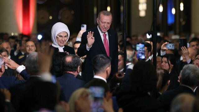 Yeniden Cumhurbaşkanı seçilen Recep Tayyip Erdoğan için Cumhurbaşkanlığı Külliyesi'nde Göreve Başlama Töreni gerçekleştirildi.