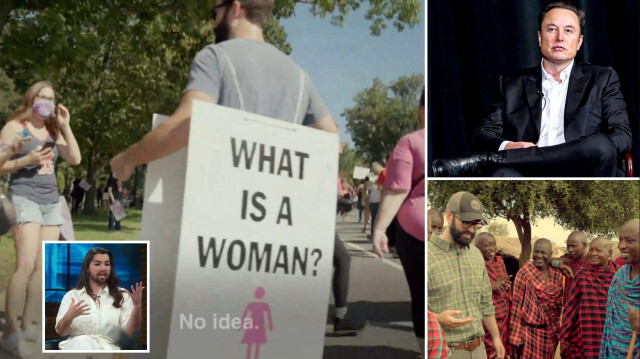 Matth Walsh sadece röportaj yapmadı: Sokak sokak gezerek üzerindeki pankart ile ‘Kadın nedir?’ sorusuna cevap aradı