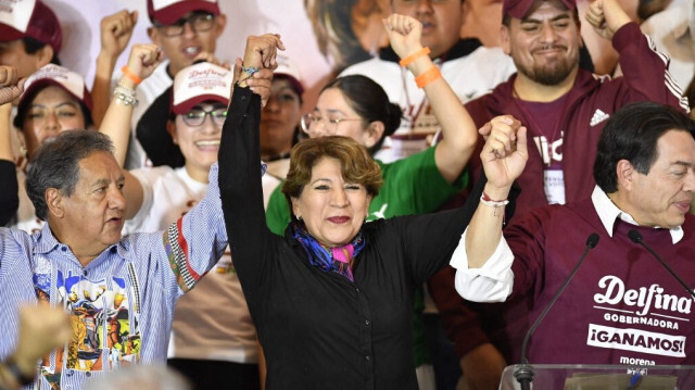 La candidate de Morena, Delfina Gomez. Crédit photo: CLAUDIO CRUZ / AFP