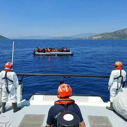 Kuşadası açıklarında 58 kaçak göçmen kurtarıldı