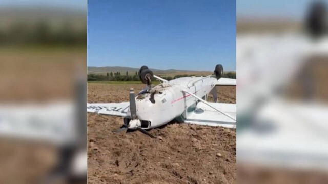 Nevşehir'e gitmek için havalanan özel bir şirkete ait eğitim uçağı, motor arızası sonucu düştü.
