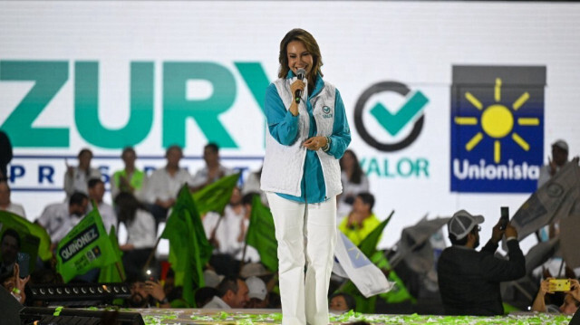 La candidate à la présidentielle guatémaltèque pour la coalition, Valor Unionista et fille du défunt dictateur guatémaltèque, Efrain Rios Montt, Zury Rios. Crédit photo: Johan ORDONEZ / AFP