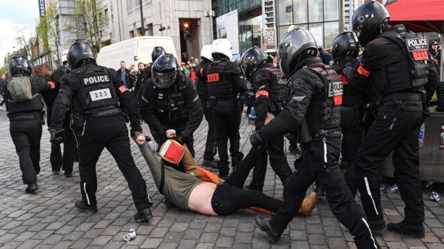 Les policiers français de la Brigade de répression de l'action violente motorisée (BRAV-M). Crédit photo: ALAIN JOCARD / AFP
