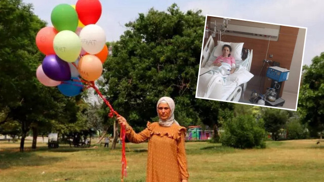 Özgürlüğüne kavuşan Dilek hemşire, 20 uçan balonu gökyüzüne bıraktı.