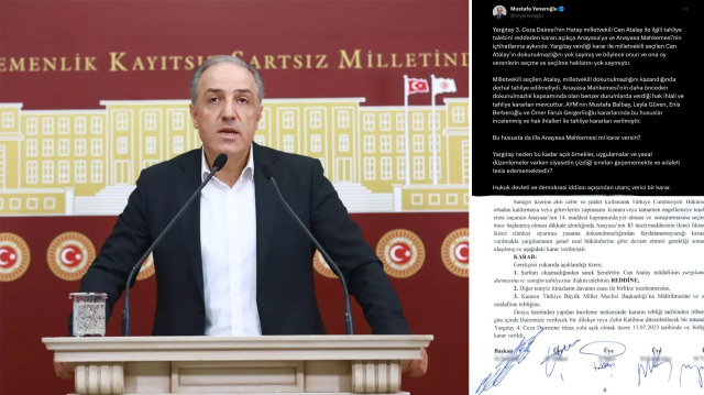DEVA Partili Mustafa Yeneroğlu, hakimlerin isim ve imzalarını yayınlayarak hedef gösterdi.