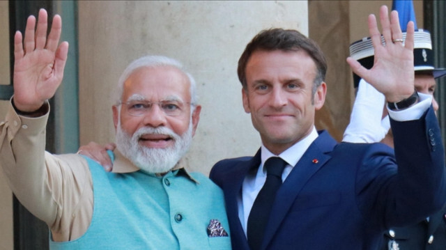 French President Emmanuel Macron and Indian Prime Minister Narendra Modi