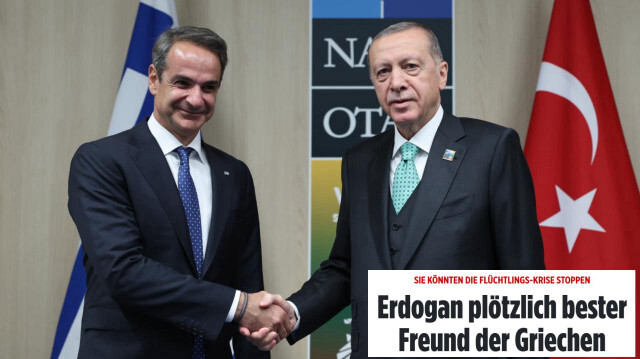 Yunanistan Başbakanı Kiriakos Miçotakis ve Cumhurbaşkanı Recep Tayyip Erdoğan