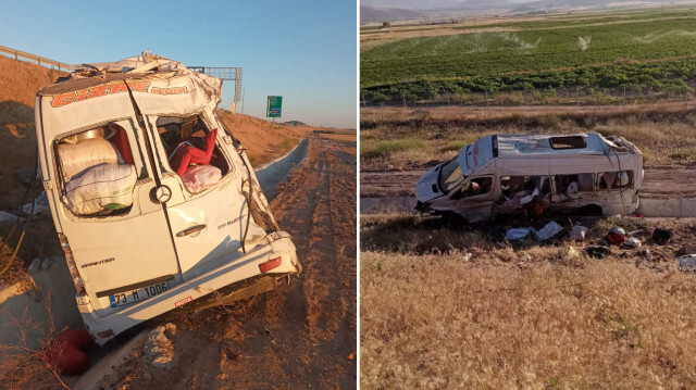 Fındık işçilerini taşıyan minibüs devrildi