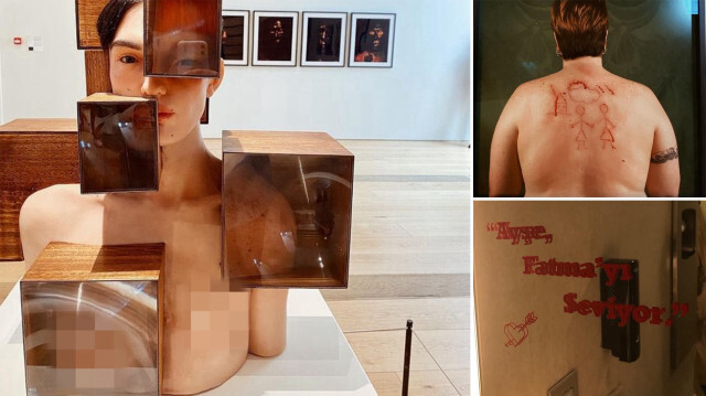 Eskişehir Odunpazarı Modern Sanat Müzesi'ndeki "Yas ve Haz" isimli sergide LGBT propagandası yapılıyor.