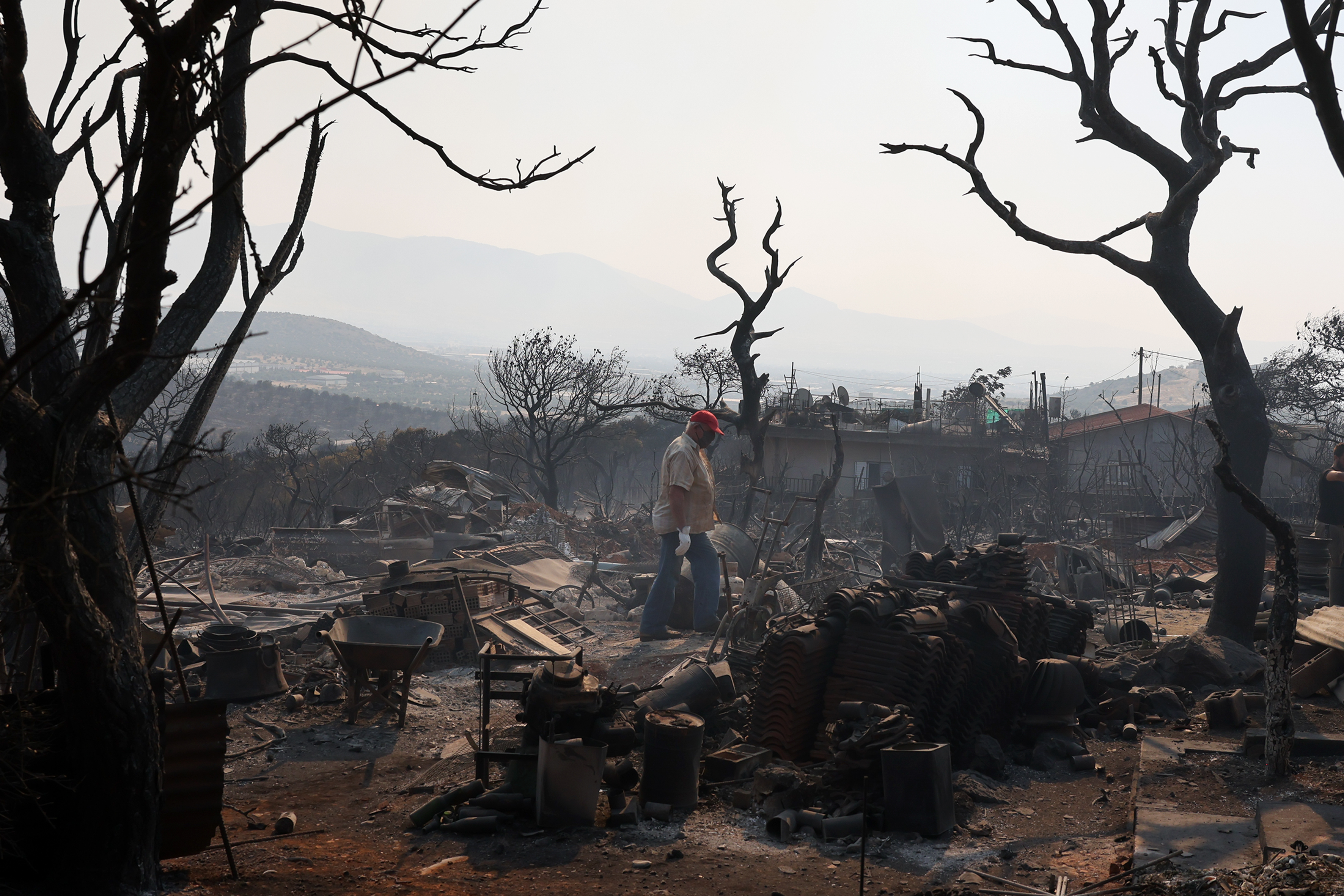 Aftermath of wildfire in Greece
