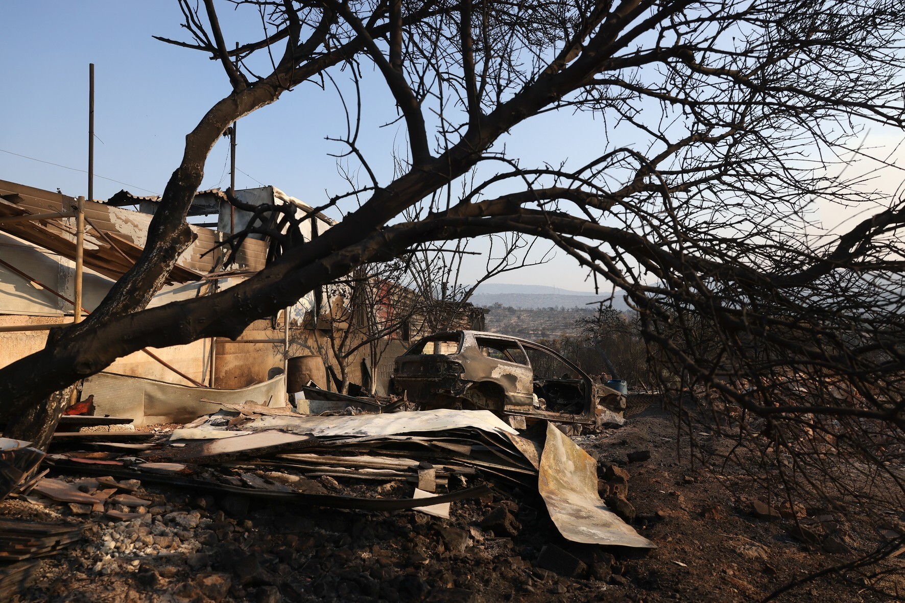 Aftermath of wildfire in Greece