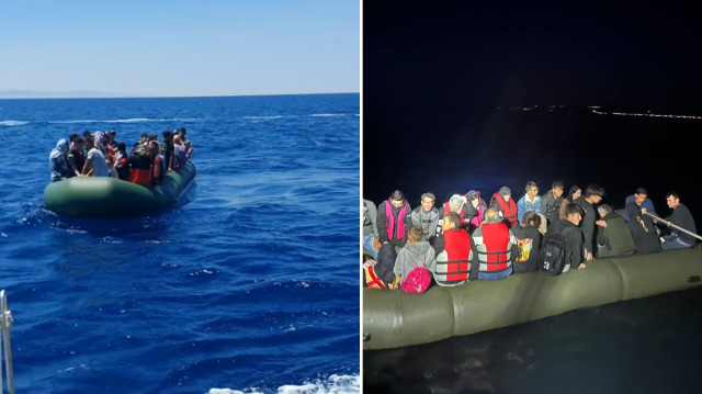 Kuzey Ege'de Yunanistan unsurlarınca geri itilen 84 düzensiz göçmen kurtarıldı.