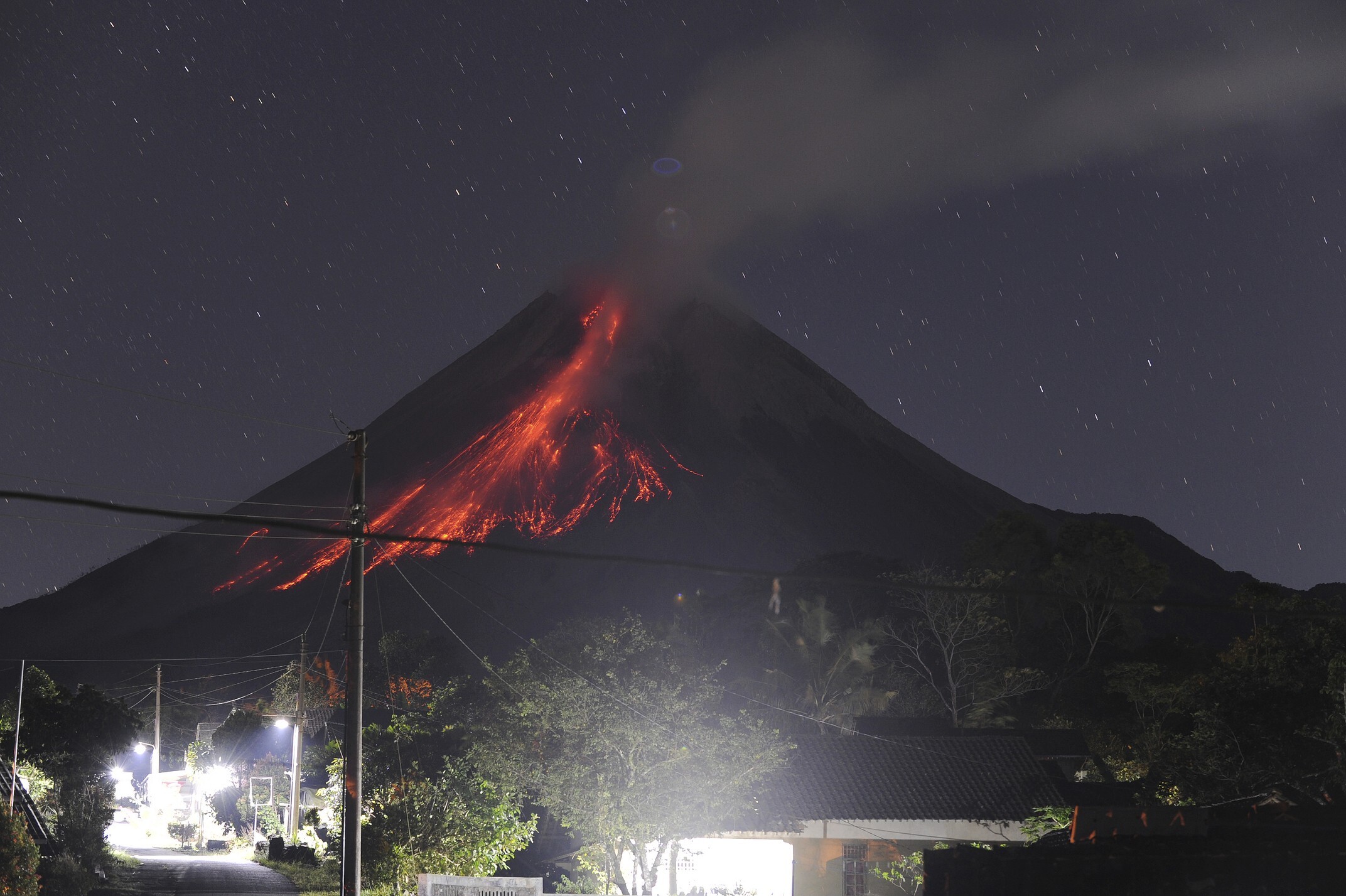 Active volcano Mount Merapi spews lava in Indonesia