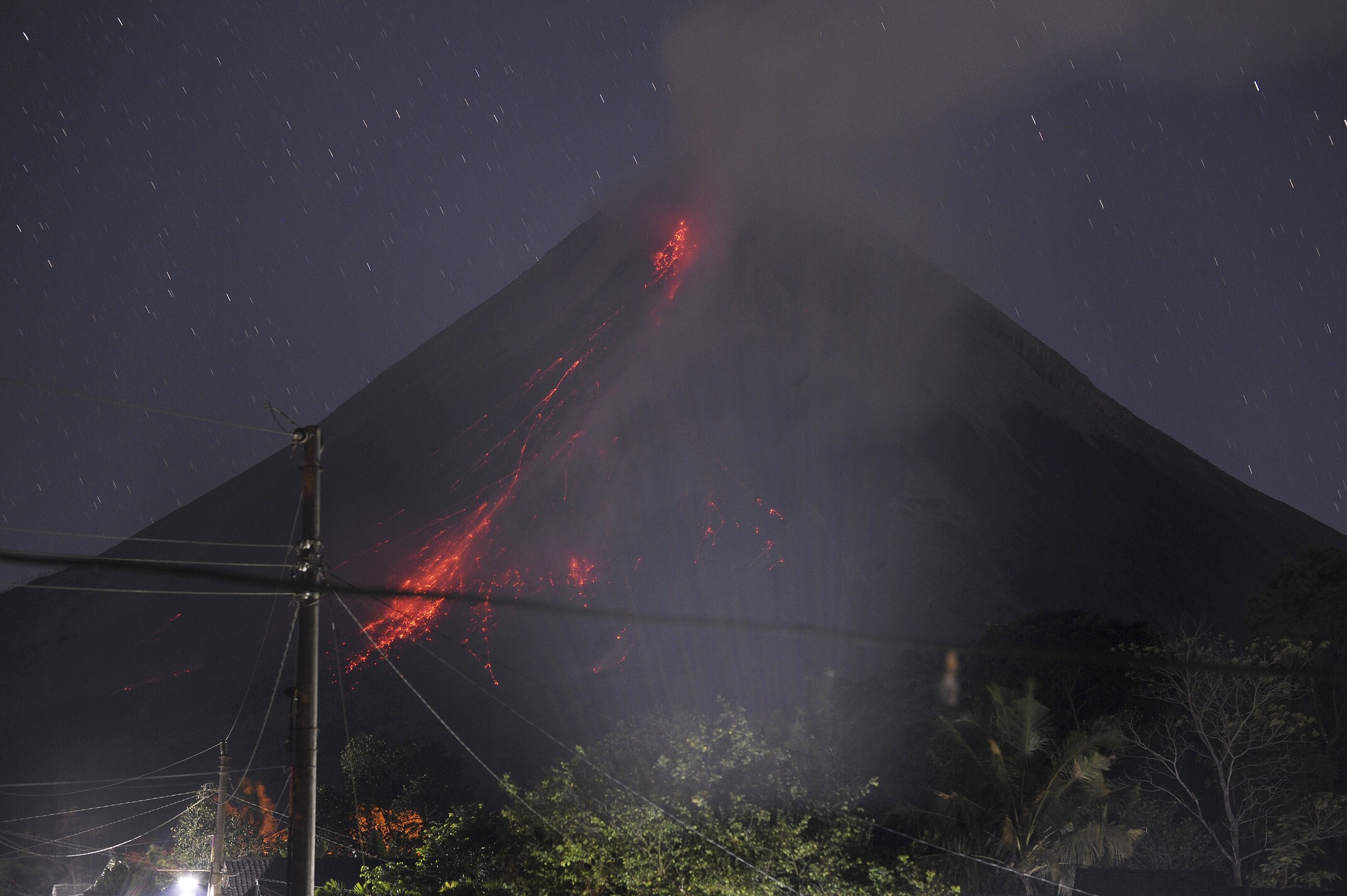 Active volcano Mount Merapi spews lava in Indonesia