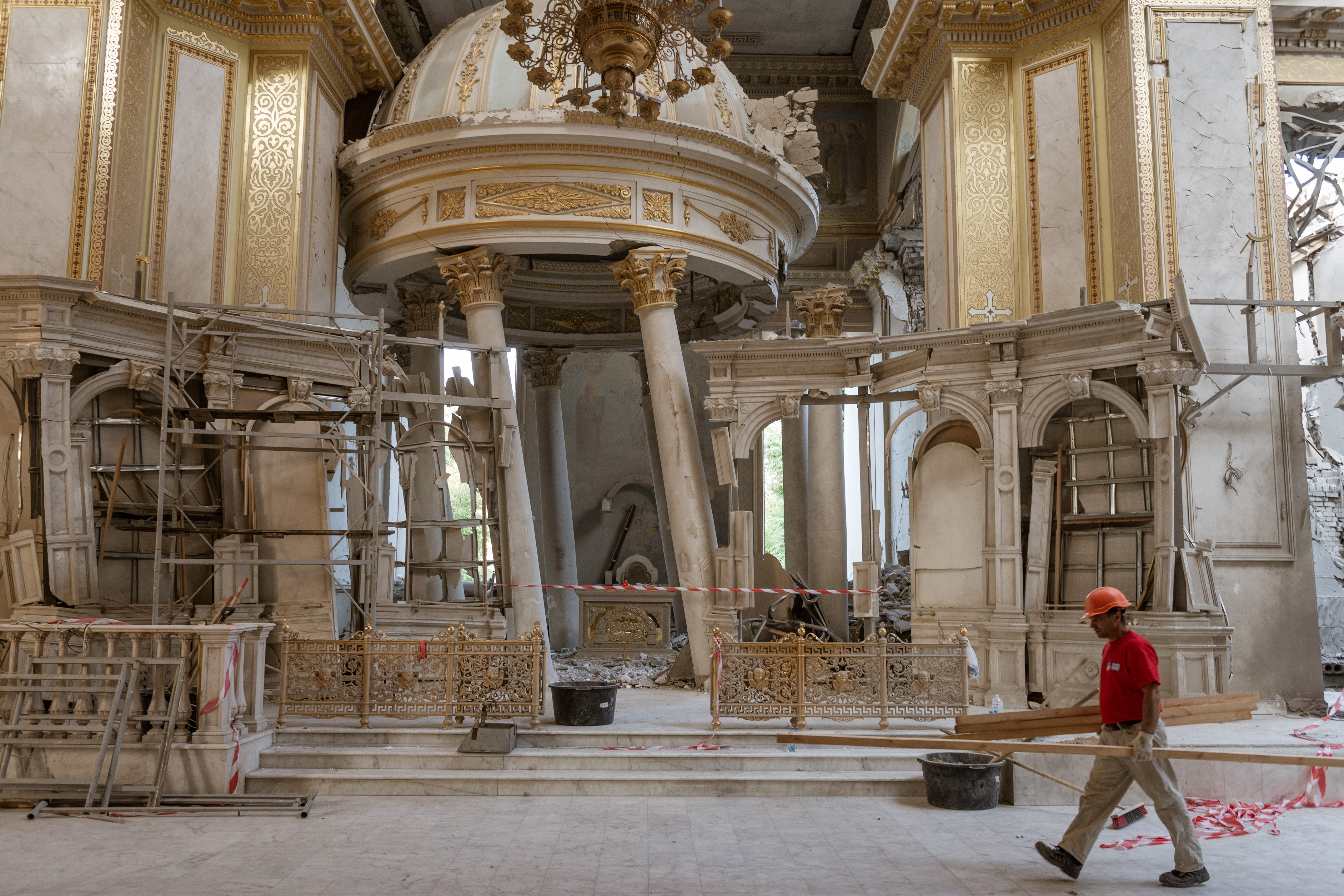 Russian missile strike damages historic cathedral in Ukraine's Odesa