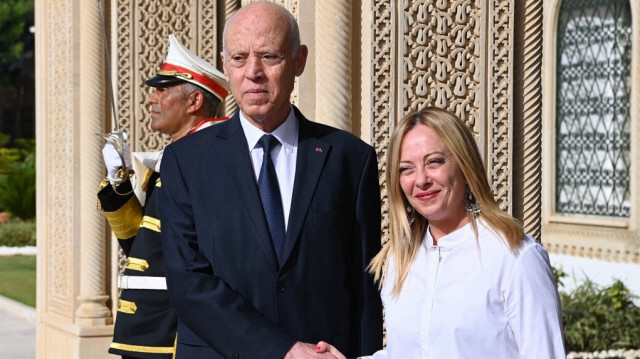 Le Président tunisien, Kais Saied et la Première ministre italienne, Giorgia Meloni. Crédit Photo: Présidence tunisienne / AFP