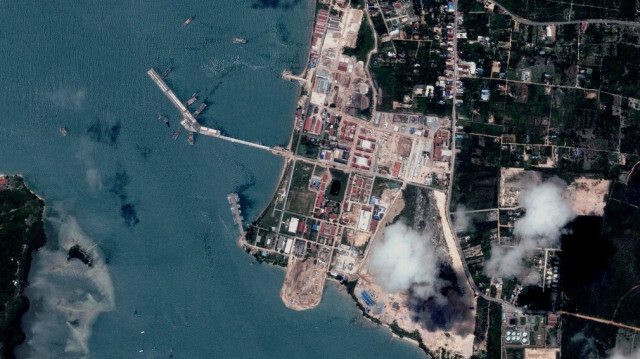 Des images satellites montrent le site d'une base navale en construction à Ream, au Cambodge. Crédit photo: HANDOUT / BLACKSKY TECHNOLOGY INC / AFP