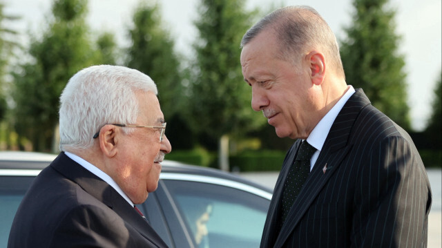 Cumhurbaşkanı Recep Tayyip Erdoğan, Filistin Devlet Başkanı Mahmud Abbas.