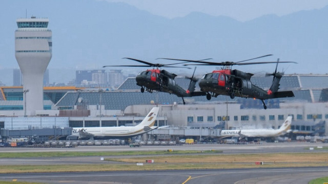 Exercice militaire "Han Guang" à l'aéroport international de Taoyuan à Taiwan. Crédit photo: SAM YEH / AFP