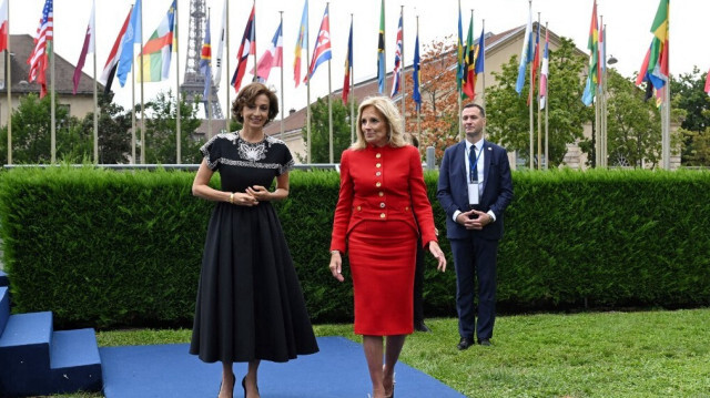 La directrice générale de l'Unesco, Audrey Azoulay et la Première dame des États-Unis, Jill Biden, à Paris en France. Crédit photo: BERTRAND GUAY / POOL / AFP