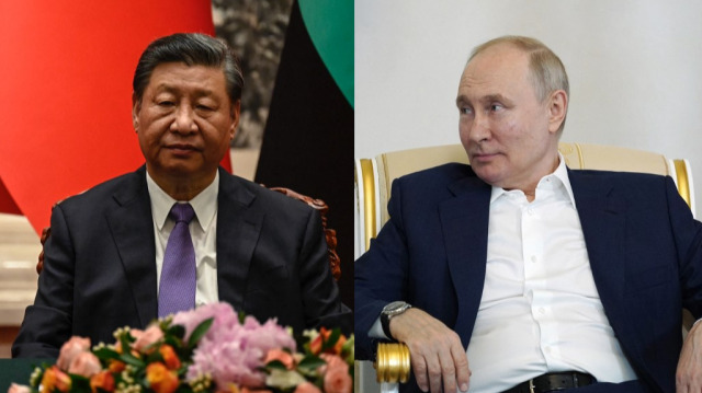 Le Président de la République populaire de Chine, Hi Jinping et son homologue russe, Vladimir Poutine. Crédit photo: JADE GAO / POOL / AFP / ALEXEY DANICHEV / SPUTNIK / AFP
