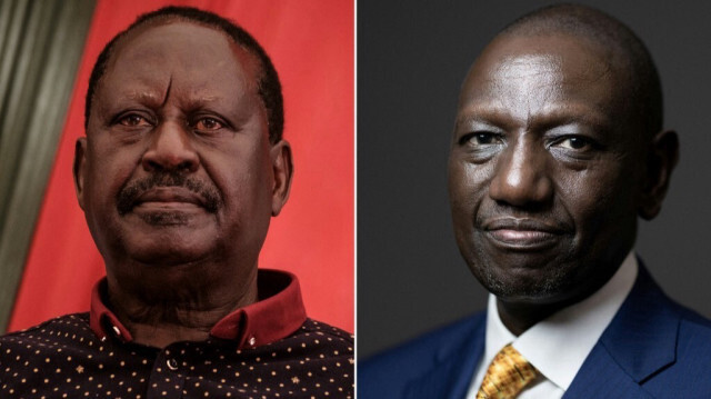 Le chef de la coalition d'opposition kenyane "Azimio la Umoja", Raila Odinga et le Président kenyan William Ruto. Crédit photo: Joël SAGET, Yasuyoshi CHIBA / AFP