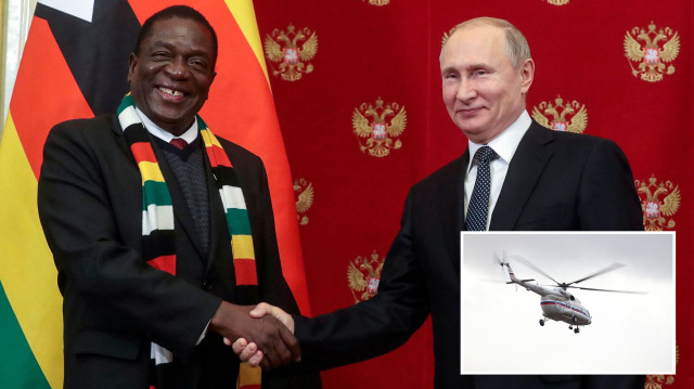 Vladimir Putin, Zimbabve lideri Emmerson Mnangagwa'ya helikopter hediye etti.