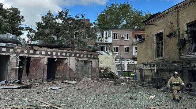 Les dégâts causés par l'explosion près d'un café dans la ville de Taganrog, dans le sud-ouest de la Russie, le 28 Juillet 2023. Crédit photo: HANDOUT / TELEGRAM / GOLUBEV_VU / AFP
