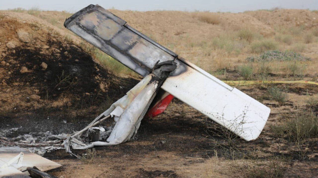 Deux personnes ont perdu la vie dans le crash d'un avion d'entraînement, à l'aéroport de Payam, dans le sud de l'Iran. Crédit photo: IHA