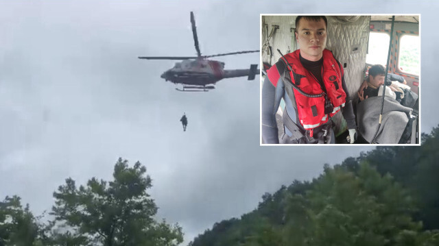 Şile’de yağış sonrası meydana gelen selden dolayı mahsur kalan iki vatandaş helikopter ile kurtarıldı.