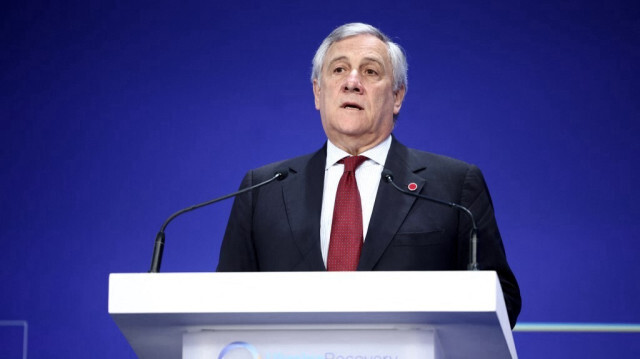 Le ministre des Affaires étrangères de la République italienne, Antonio Tajani. Crédit photo: HENRY NICHOLLS / POOL / AFP
