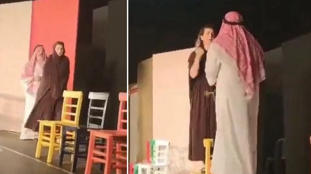 CHP'li Tarsus Belediyesi'nin tiyatro gösterisinde çarşaflı kadın tiplemesi üzerinden İslami değerlere hakaret edildi.