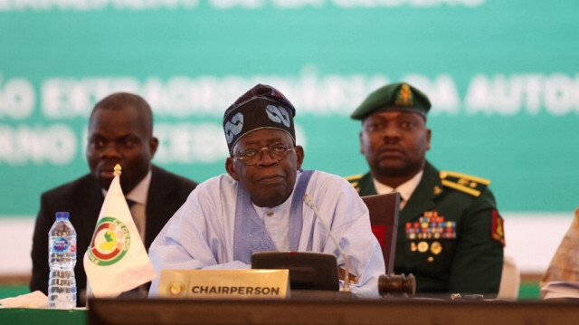 Le président de la Communauté économique des États de l'Afrique de l'Ouest (CEDEAO) et président du Nigeria, Bola Ahmed Tinubu. Crédit photo: Kola SULAIMON / AFP