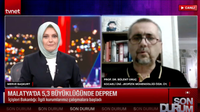 Malatya'daki deprem sonrası Prof. Dr. Bülent Oruç, tvnet'te değerlendirmelerde bulundu.